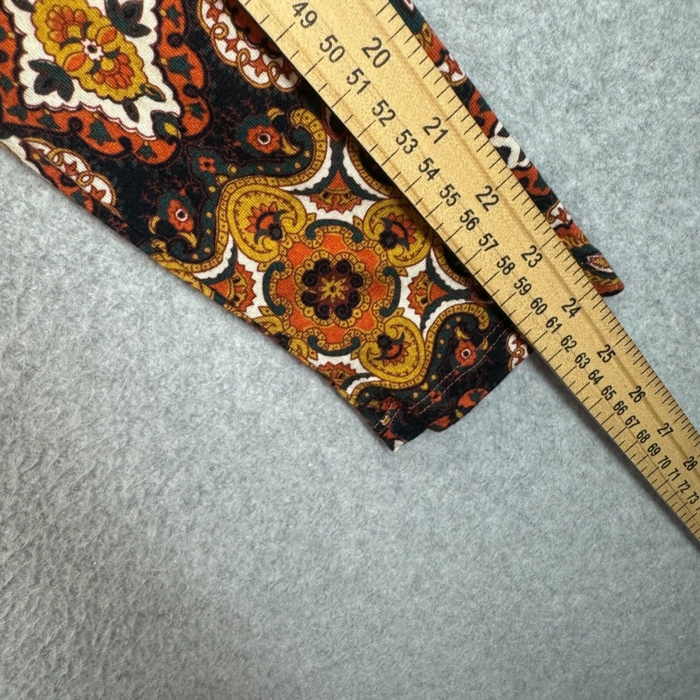 Cara Cara Piper Top Scarf Medallion Turtleneck Womens XS Paisley Orange Black EC - Picture 8 of 9